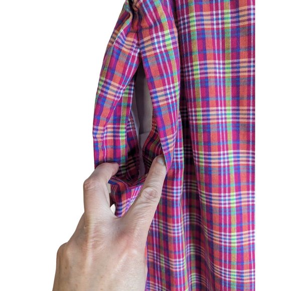 Liz Claiborne 100% cotton retro plaid elastic waist w/pockets midi skirt sz 20P - Picture 4 of 10